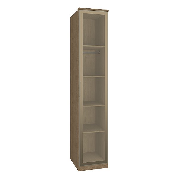 Guarda Roupa Modulado 1 Porta Com Prateleiras Reflecta/Espelho 42cm Rimo Setiba