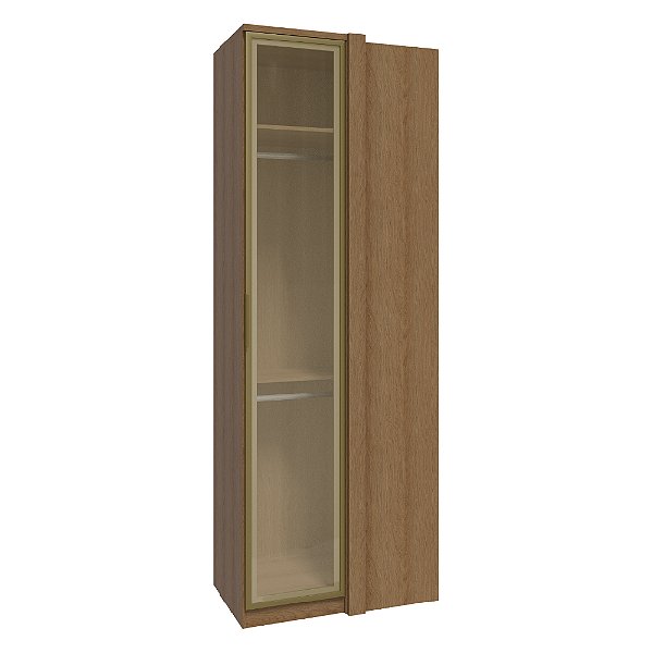 Guarda Roupa Modulado 1 Porta Vidro de Abrir Canto Reto 84cm Rimo Setiba