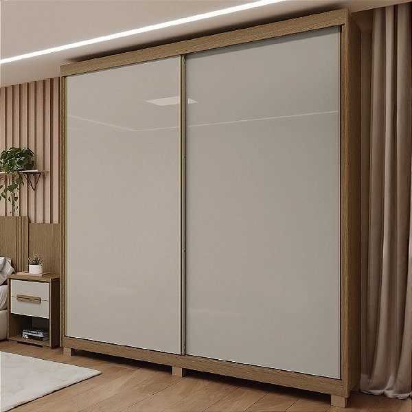 Guarda Roupa Solteiro 2 Portas Deslizantes 2,03m Rimo Abrolhos