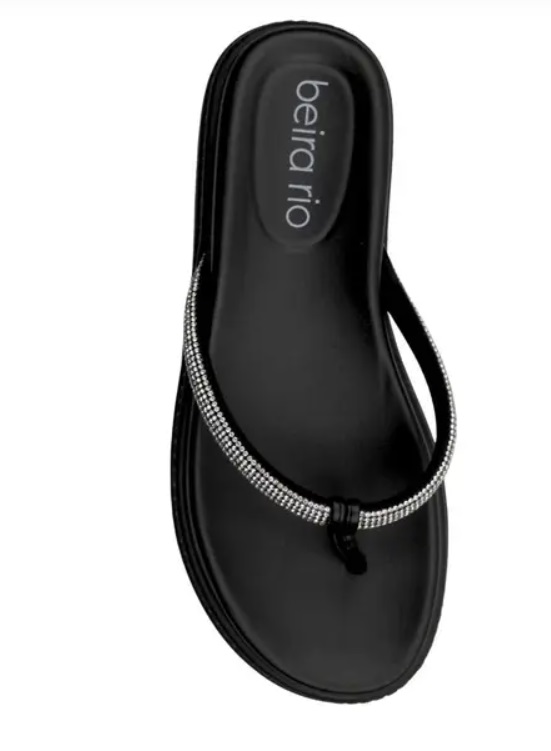 Chinelo cristal brilho Beira rio - Preto