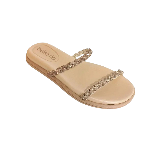 Chinelo Rasteira Strass beira rio - Dourado