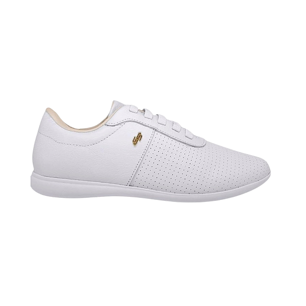 Tênis Casual Feminino Couro Branco Usaflex