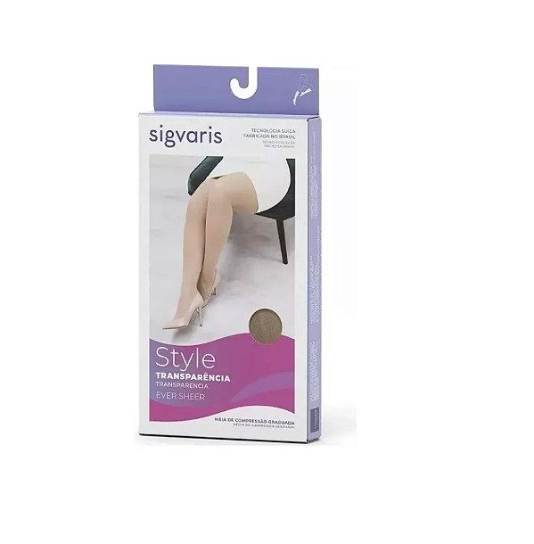Meia Coxa 7/8 Sigvaris - 20-30 MMHG - EVER SHEER - Pont. ABERTA