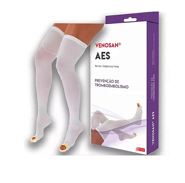 Meia Coxa Anti Trombo 18mmhg Venosan Aes Agh 7/8 Pé Aberto