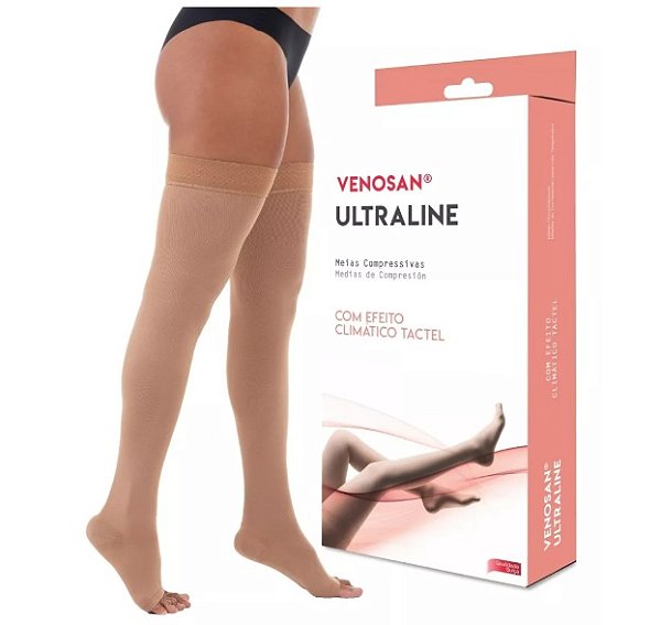 Meia 7/8 Venosan Ultraline 4000 Compressão 20-30MMHG  Pé Aberto