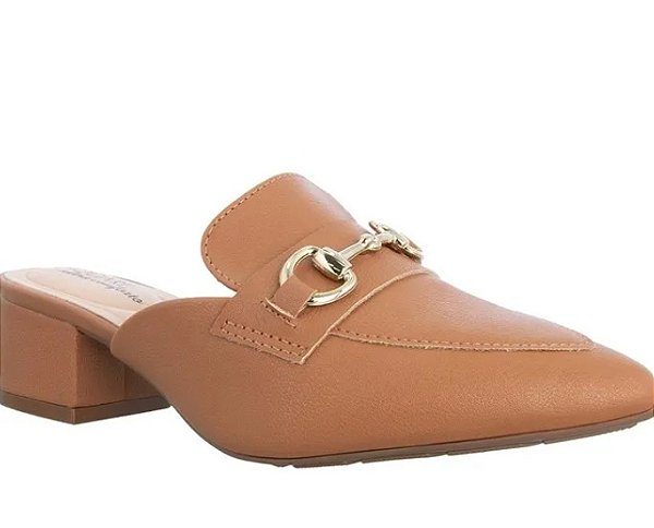 Mule Modare Ultra conforto - Bico fino - Salto bloco - Conforto ortopédico - Nude