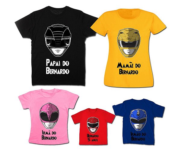 Kit Família Personalizado Power Rangers