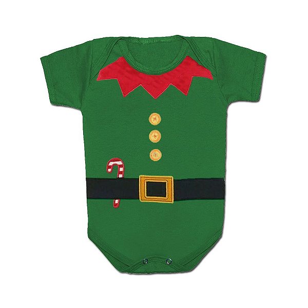 Body Para Bebê Ajudante de Papai Noel, Elfo