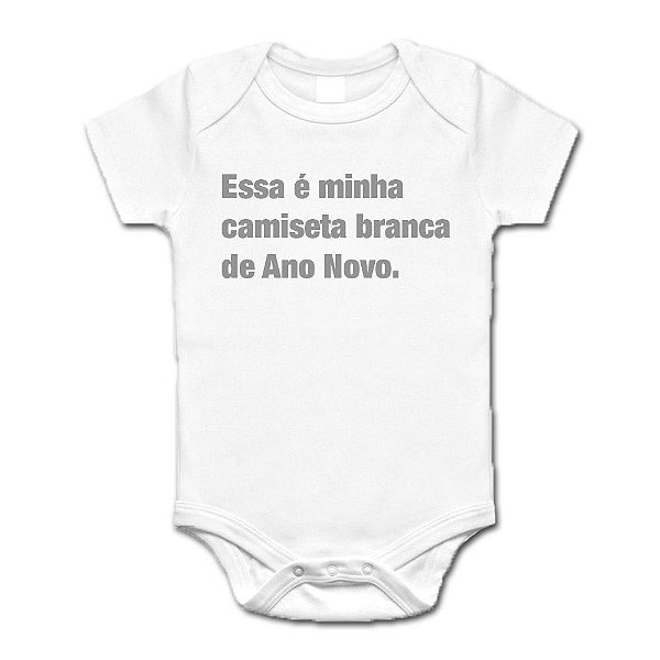 Body Bebê Esta é Minha Camiseta Branca de Ano Novo