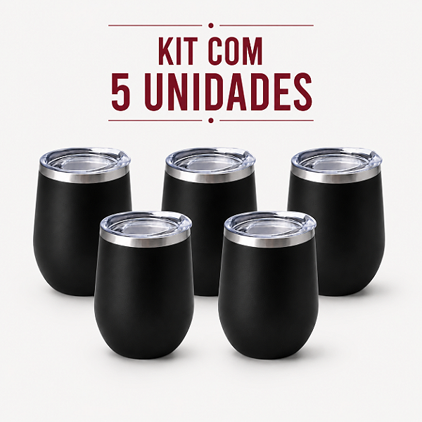 Copo Térmico Personalizado 350ml - Kit c/ 5 Unidades