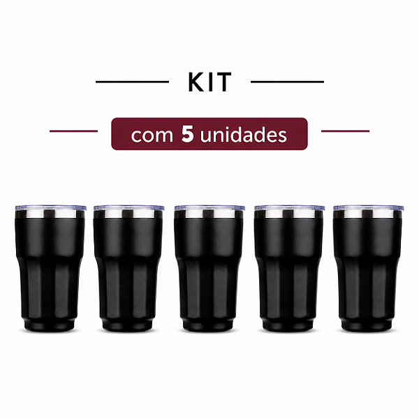 Copo Térmico Personalizado 300ml - Kit c/ 5 Unidades