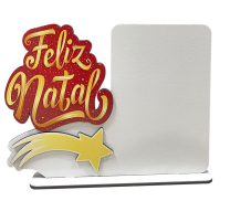 PORTA RETRATO FELIZ NATAL RESINADO PARA SUBLIMAÇÃO 3MM
