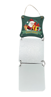 PLACA TRIPLA SIZAL APLIQUE PAPAI NOEL RESINADA PARA SUBLIMAÇÃO 3MM