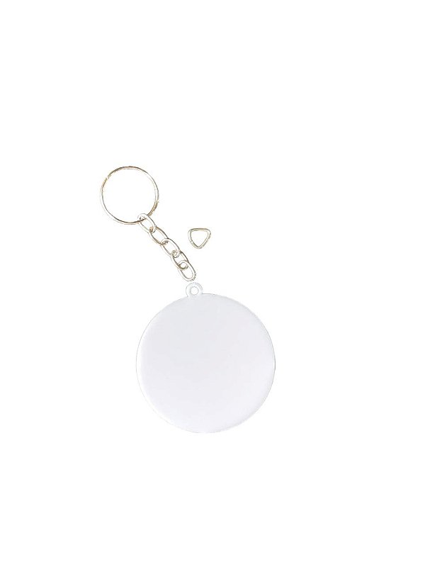 CHAVEIRO REDONDO ACRILICO BRANCO 3MM PCT 5 UNIDADES 5X5CM