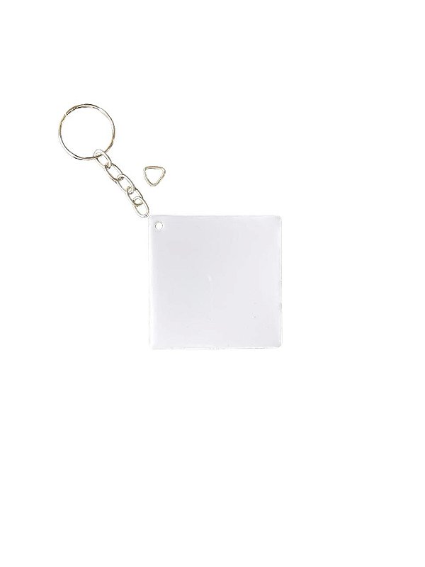 CHAVEIRO QUADRADO ACRILICO BRANCO 3MM PCT 5 UNIDADES 5X5CM