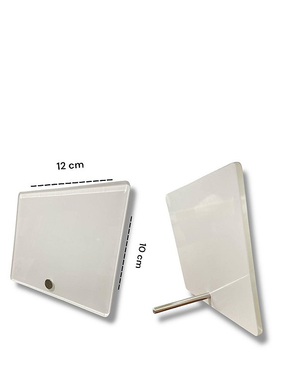 PLACA ACRILICO RETROVERSO 4MM 10X12CM PARA SUBLIMAÇÃO/ SUPORTE METAL