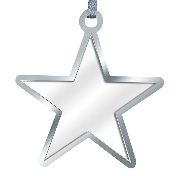 ENFEITE ESTRELA PRATA C/ACRILICO CRISTAL DTF UV-SUBLIMAÇÃO