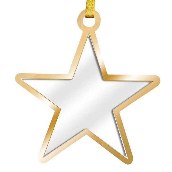 ENFEITE ESTRELA OURO C/ACRILICO CRISTAL DTF UV-SUBLIMAÇÃO