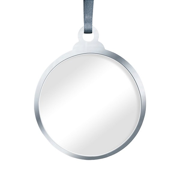ENFEITE BOLA PRATA C/ACRILICO CRISTAL DTF UV-SUBLIMAÇÃO