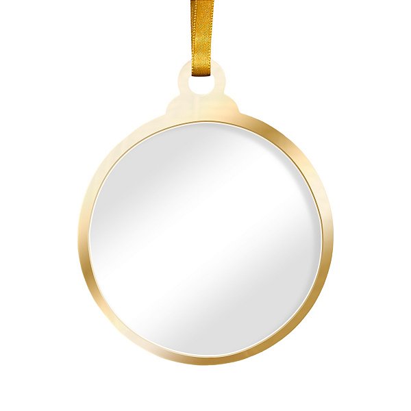 ENFEITE BOLA OURO C/ACRILICO CRISTAL DTF UV-SUBLIMAÇÃO