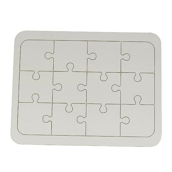 Puzzle em Madeira A5 Branco com 12 Peças