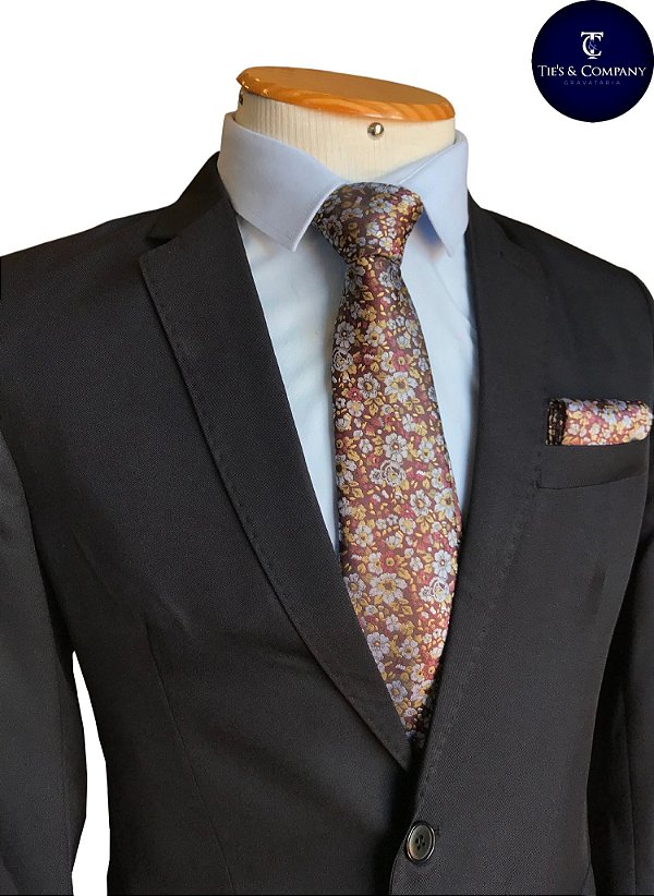 Terno masculino Slim Fit Microfibra Preto Corte italiano T&C