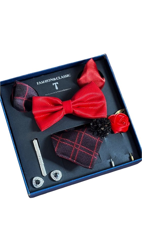 Kit de Gravata Masculina Premium em Microfibra – Elegância Completa para Todas as Ocasiões