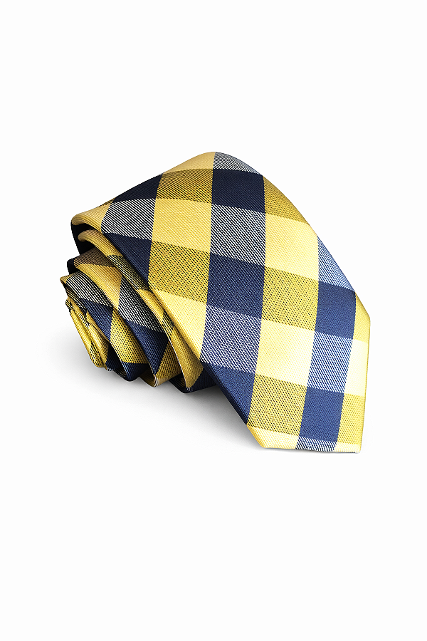 Gravata Slim Xadrez em Jacquard Premium 6 cm Diversas Cores