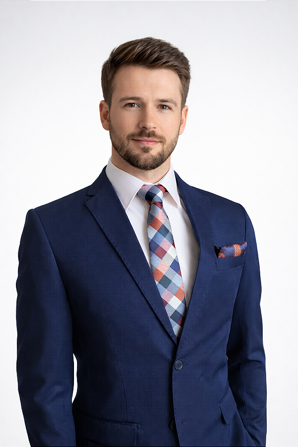 Terno masculino Slim Microfibra Azul Marinho Corte italiano T&C