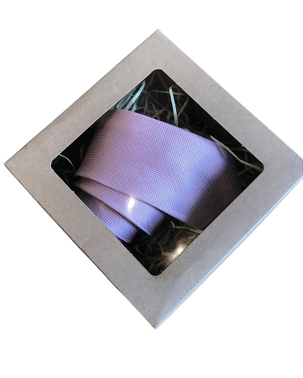 Kit Caixa de Presente Gravata Slim Rosé  Lisa Trabalhada