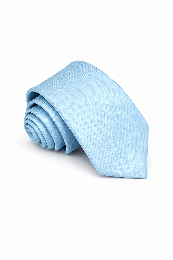 Gravata Slim Azul Serenity Lisa Trabalhada p/ Casamentos e eventos