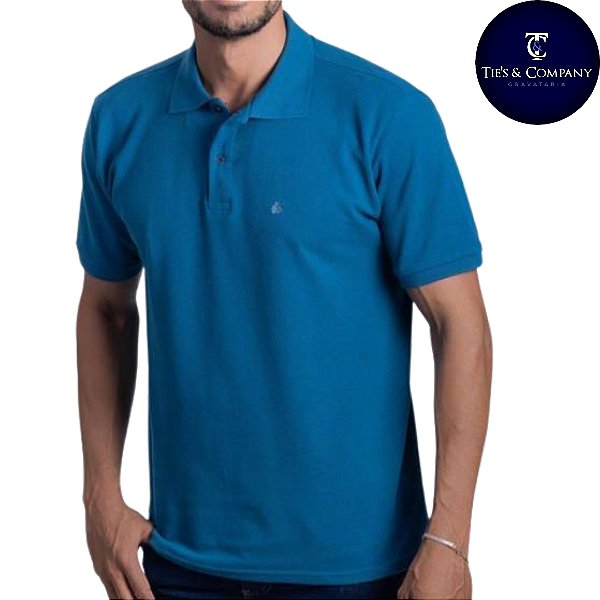 Camisa Pólo Petróleo Piquet Premium 100% Algodão