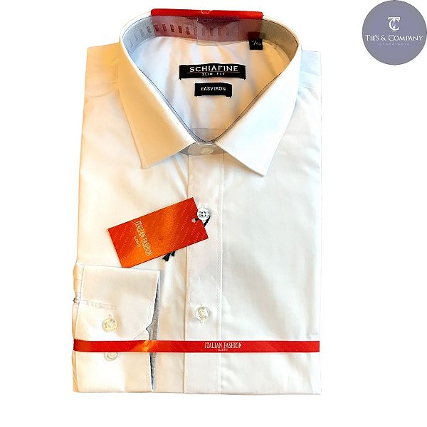 Camisa Masculina Social Branca Manga Longa Schiafine
