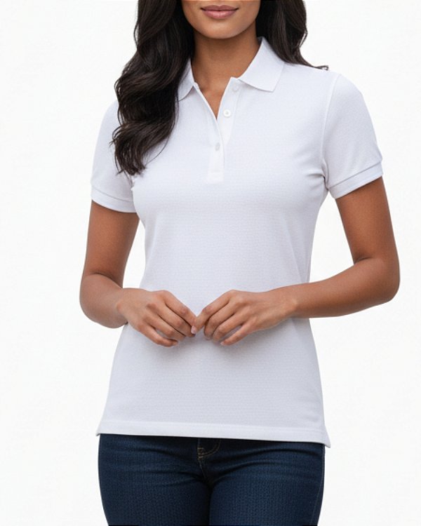 Camisa Polo Feminina Branca Off-White 100% Algodão – Conforto, Estilo e Qualidade Premium