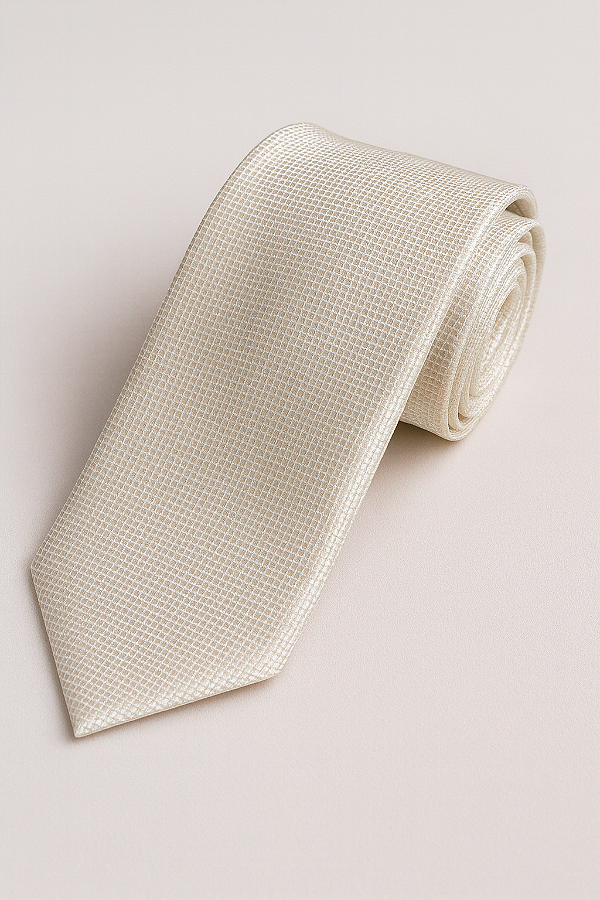 Gravata Slim Champanhe Texturizada Masculina Elegante SKU: GTCH-TX-003