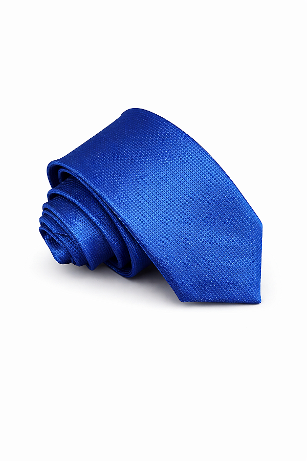 Gravata de Microfibra Azul Quadriculado