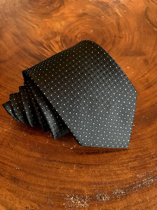 Gravata Preta Pierre Cardin 8cm Microfibra