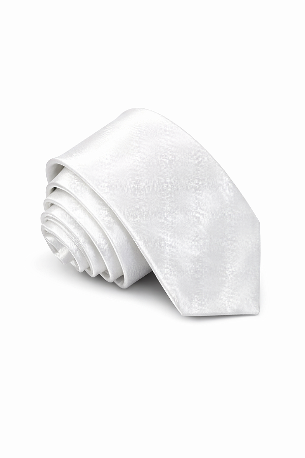 Gravata de microfibra Branca 6cm BGMF66