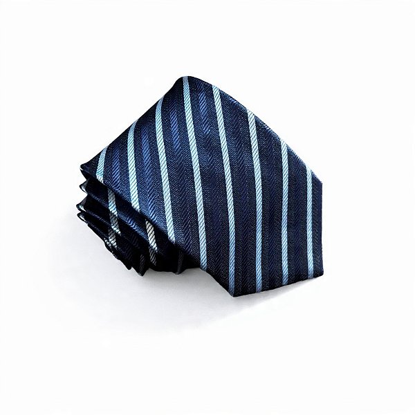 Gravata azul com listras diagonais em azul