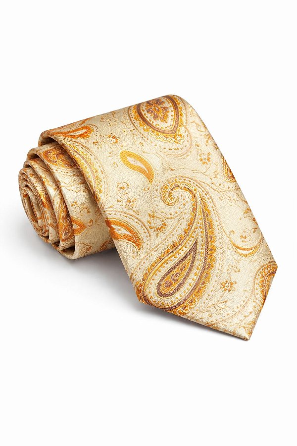 Gravata paisley Laranjada 8cm