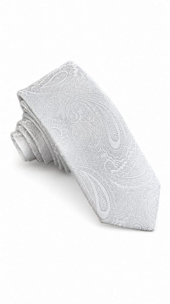 Gravata Prata Paisley-Coleção Exclusiva T&C