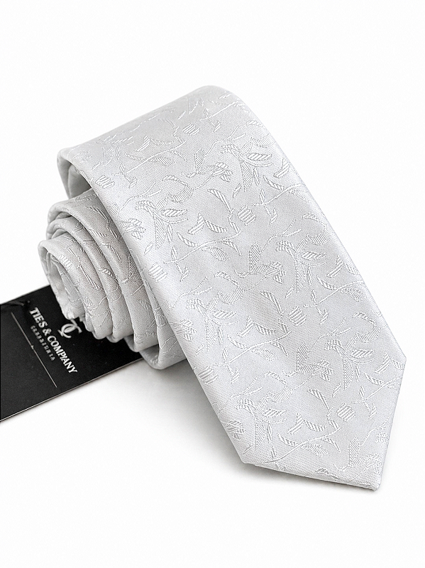 Gravata Off-Wite Paisley em Jacquard Premium