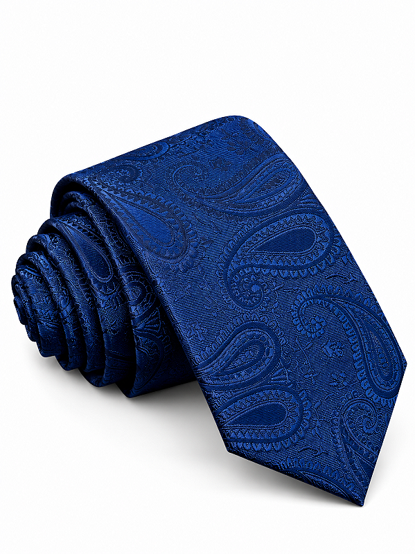 Gravata Masculina Azul Marinho Paisley