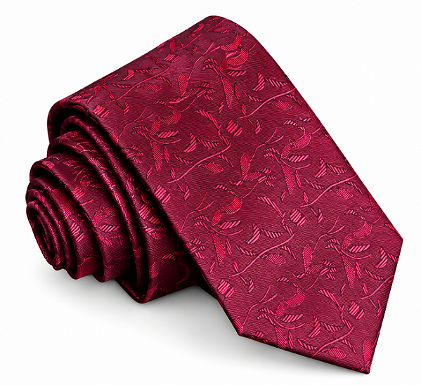 Gravata Masculina Bordô com Estampa Floral Tonal | Ties & Company