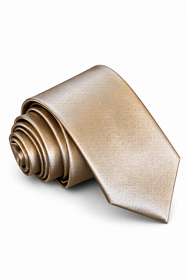 Gravata Masculina Dourado-Queimado Lisa | T&C