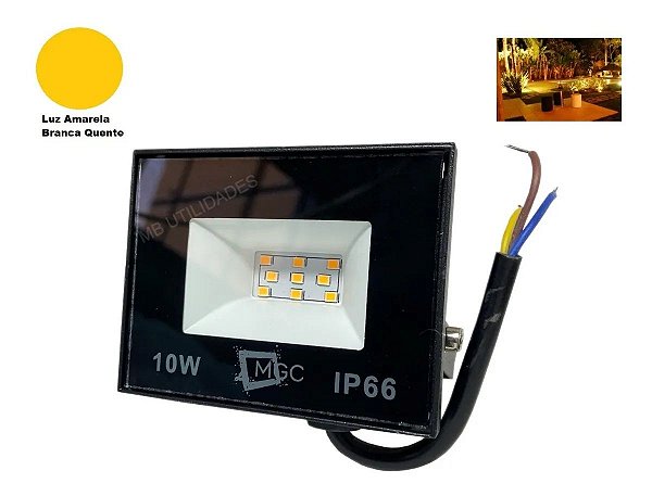 Refletor Led Holofote 10w Smd Bivolt Prova D'água Quente