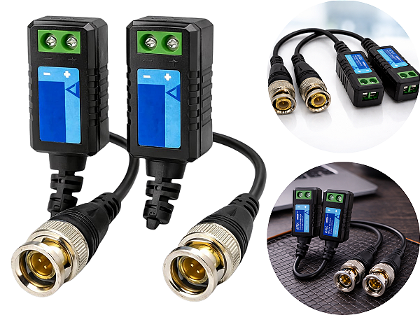 Conector Par De Video Balun P/ Cameras Hd Cvi Tvi Analog