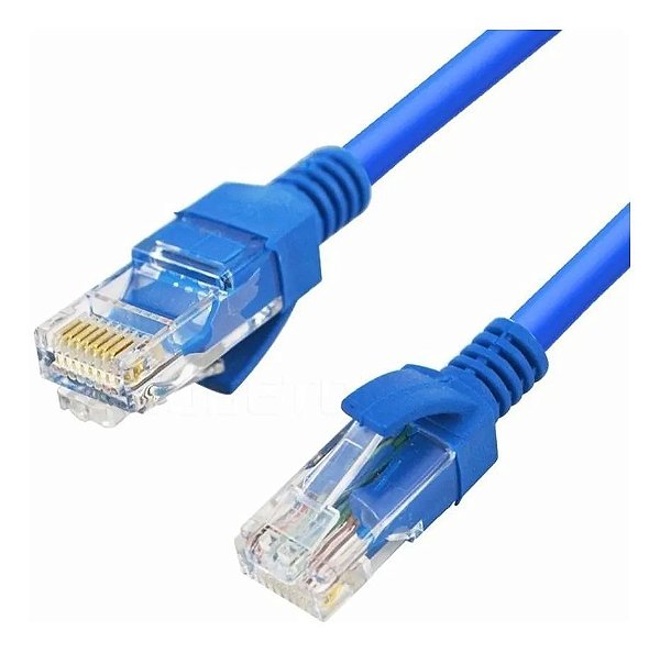 Cabo De Rede Rj45 Montado 10 Metros Ethernet Cat5e Lan Azul - MB UTILIDADES
