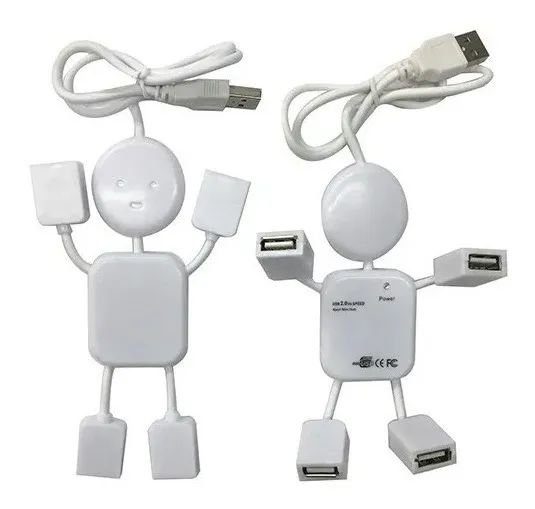 Carregador Usb 4 Portas Hub Extensor Ampliador Boneco Usb