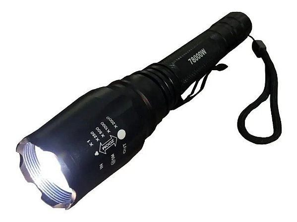 Lanterna Recarregável Tática De Led T6 Com Sinalizador